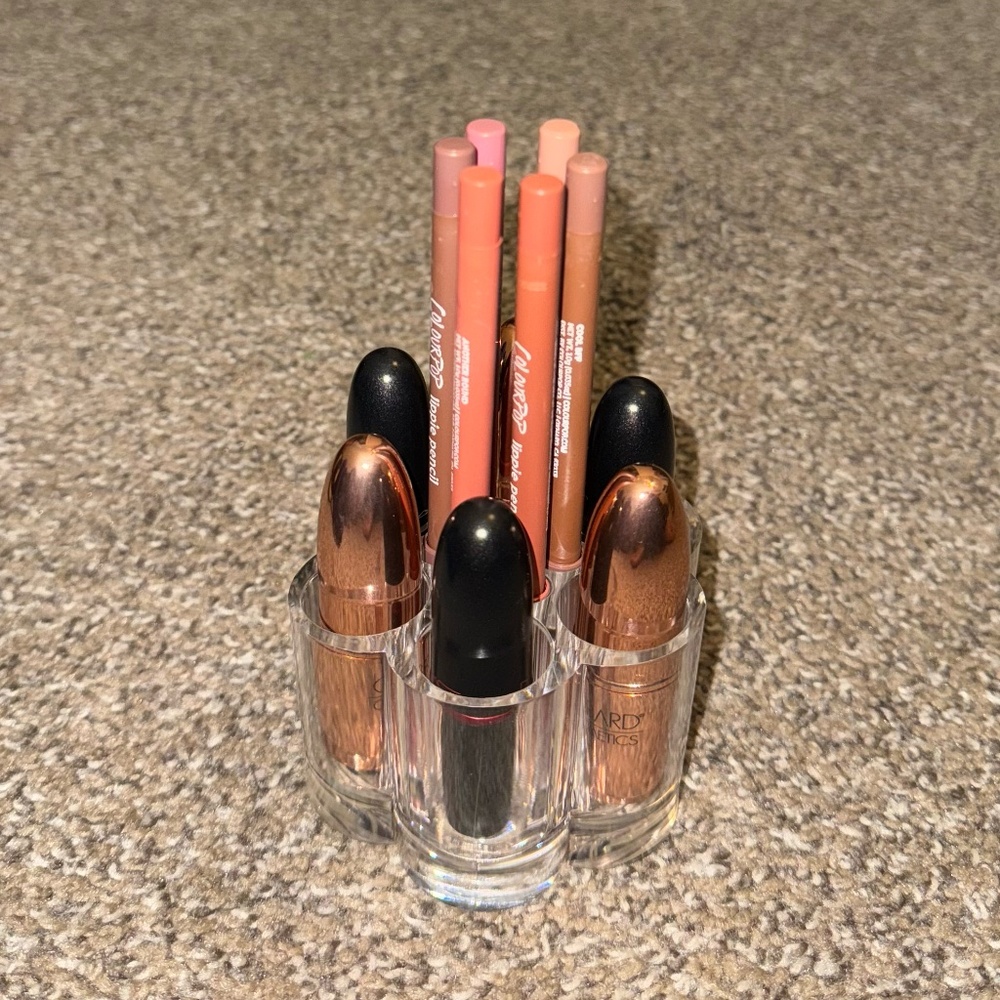 acrylic lipstick & lip liner organizer (set of 2)